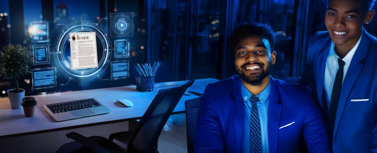 AI-powered recruitment scene showing digital resume screening interface, hiring professionals collaborating in a modern office, symbolizing employer branding and smart hiring technology. Created by Trang Designs awesome business. #AIPoweredRecruitment #DigitalHiringDesign #RecruitmentTechnology #EmployerBrandingVisual #HRTechDesign #Recruitment #EmployerBranding #HRTechnology #DigitalTransformation #BusinessDesign #FutureOfWork #TrangDesigns #trangDesignsBrainfood