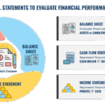 Infographic minh họa 3 loại báo cáo tài chính cơ bản để đánh giá hiệu quả kinh doanh: Bảng cân đối kế toán, Báo cáo lưu chuyển tiền tệ và Báo cáo kết quả hoạt động kinh doanh. | Infographic of 3 basic financial statements to evaluate business performance: Balance Sheet, Cash Flow Statement, and Income Statement. | Illustrated by Trang Designs