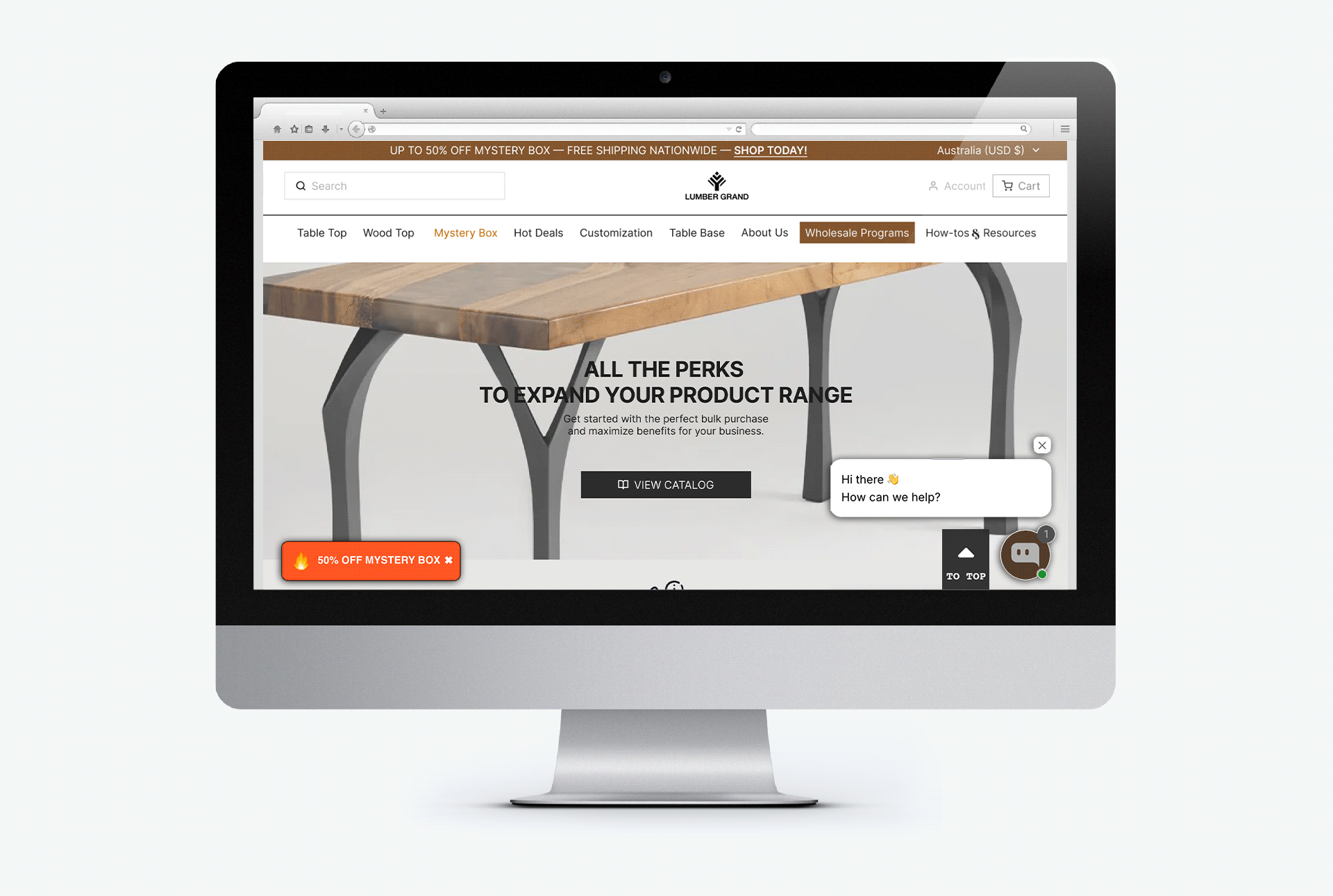 wholesale ecommerce site for furniture and home improvement -- Lumber Grand website on Shopify platform